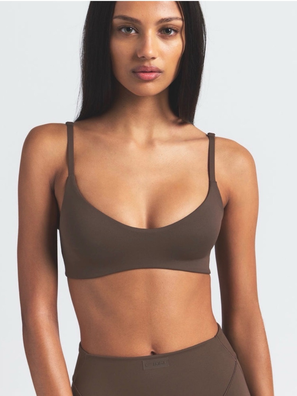 SKIMS Scoop Bralette Micro  - Chocolate Brown